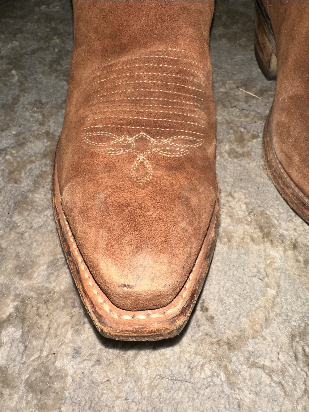 Dan Post Women’s 6.5 Brown Suede Western Cowboy Boots Embroidered Snip Toe - Picture 8 of 9